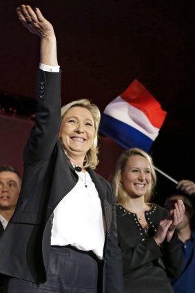 Marine Le Pen, left, with  Marion Marechal in 2015.