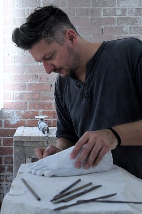 Alex Seton at work in his Newtown studio.
