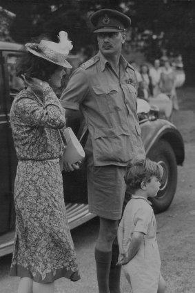 The Duke and Duchess of Gloucester, and Prince William, rest at Marulan on the way to Canberra, January 30, 1945. 