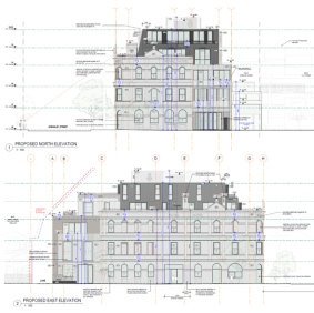 Plans submitted to VCAT for the proposed redevelopment of the Royal Hotel in Clifton Hill into apartments. 