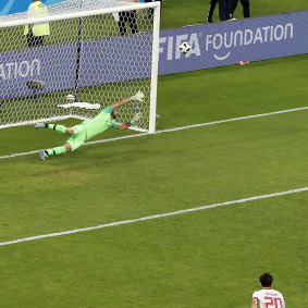 Iran's Karim Ansarifard shows Ronaldo how it's done and equalises for Iran.