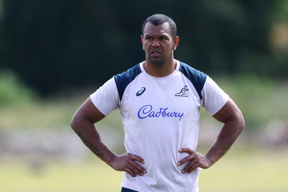 Kurtley Beale during a training session on the Gold Coast last year.