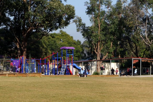 The playground at Lane Cove West Primary School, which will close after confirmed COVID-19 case.