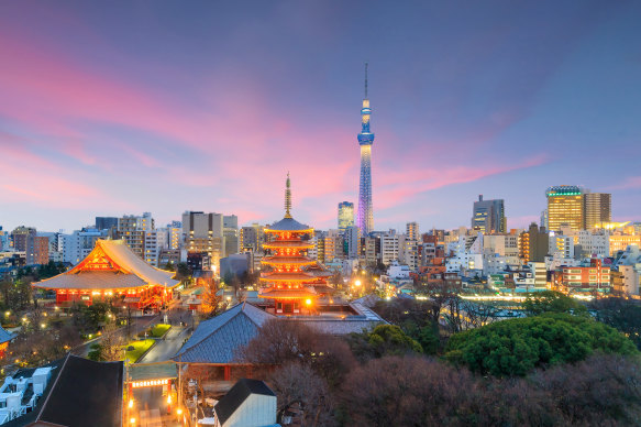 Tokyo skyline at sunset … you can’t see the city in a day, or a year.