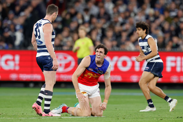 Oscar McInerney injured his shoulder and got sympathy from Patrick Dangerfield.