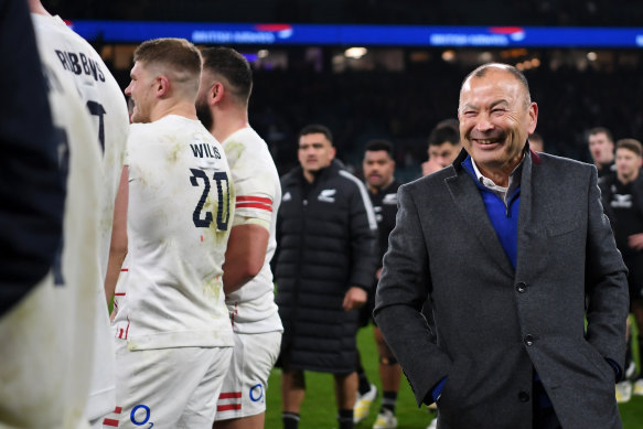 Eddie Jones at Twickenham last month after England’s 25-25 draw with New Zealand. It proved to be his penultimate game in charge.