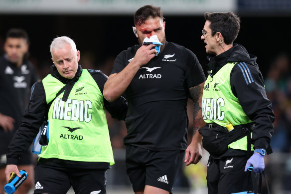 Angus Ta’avao sees red in the form of blood and a send-off in Dunedin.