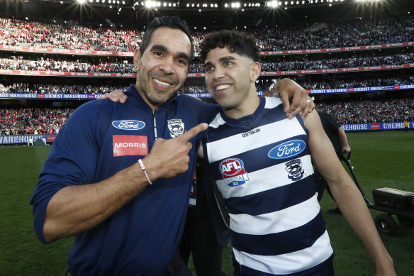 Eddie Betts played a positive influence on Tyson Stengle’s career, particularly when they both landed at Geelong for the 2022 season.