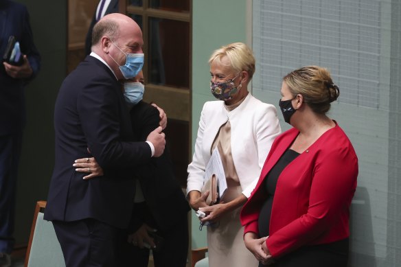 Liberal MPs Trent Zimmerman, Fiona Martin, Katie Allen and Bridget Archer along with colleague Dave Sharma crossed the floor to amend part of the religious discrimination bills.