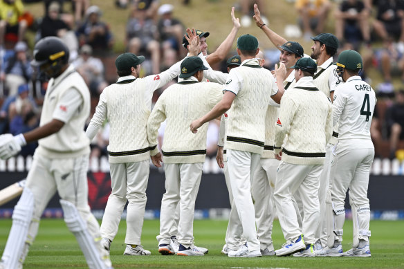 Australia have won the first Test by 172 runs.