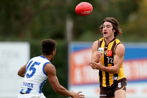 Jai Newcombe playing in the VFL.