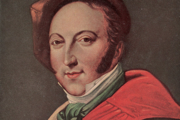 Portrait of Italian composer Gioachino Rossini.
