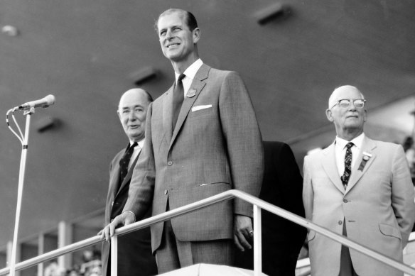 Prince Philip officially opens the 1962 Perth Commonwealth Games.