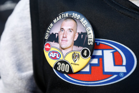 A Dustin Martin badge.