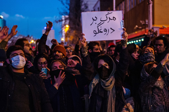 A vigil in Tehran on Saturday for the victims of the Ukraine International Airlines flight that was unintentionally shot down by Iran.