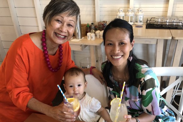 Poh-Ling Tan (left) with daughter Faith Smith and her granddaughter Harriet. 