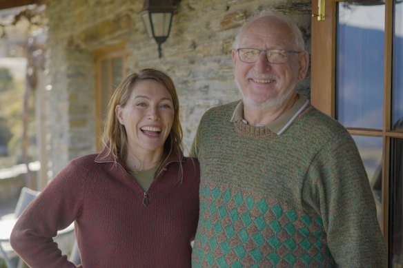 Claudia Karvan, here with her long-lost cousin Douglas Sheppard at Creagh Cottages in Queenstown, New Zealand, was stunned by her emotional response to the show.
