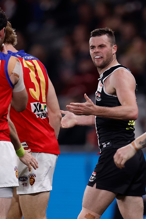 Brad Crouch could be in hot water for his bump on Darcy Gardiner.