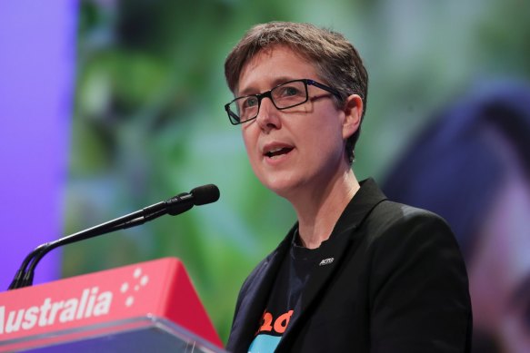 ACTU Secretary Sally McManus at the Labor Party conference.