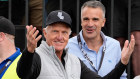 Greg Norman and Peter Malinauskas at LIV Golf in Adelaide last year.