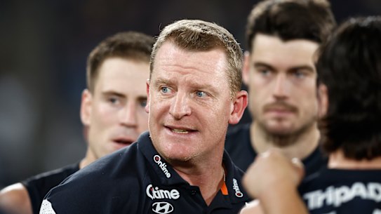 Blues coach Michael Voss.