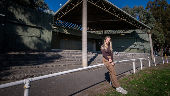 Old Ivanhoe Grammarians Football Club vice president Sienna Whiteman says a new two-storey pavilion at Chelsworth Park would improve accessibility for different players.