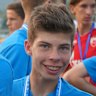 Socceroos star Jordan Bos, right, playing for Melbourne City’s academy in 2017.    
