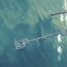 The US military finished first installing the floating pier two weeks ago.