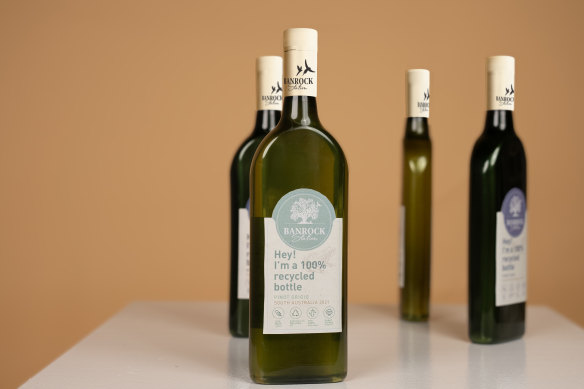 Flask-shaped EcoBottles are made from  recycled PET.