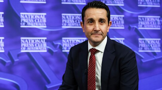 Queensland Premier David Crisafulli ahead of an address to the National Press Club of Australia in Canberra on Wednesday.