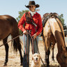Sarah Wheeler during her six-month solo 5500km outback trek on horseback in the town of Nyngan, New South Wales ,
