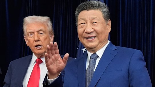 Trump e Xi na sua reunião em Busan, Coreia do Sul, em outubro de 2025.