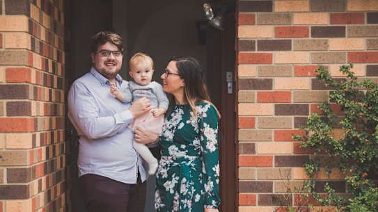 First-home-buyers study case.
Alex and Sara Sked with their 1-year-old daughter Georgia.