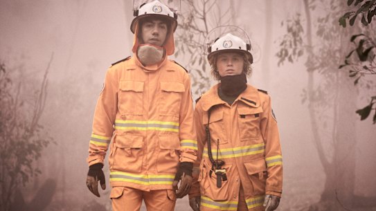 Hunter Page-Lochard and Eliza Scanlen play a pair of young volunteer firefighters. 