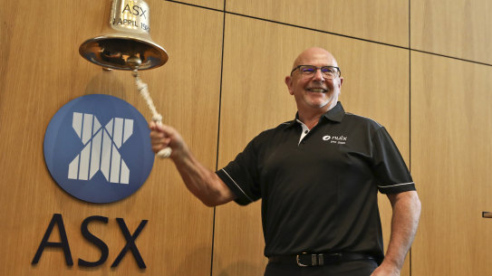 Nuix CEO Rod Vawdrey at the bell ringing ceremony for the company's ASX debut.
