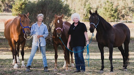 The ACT Equestrian Association is concerned that household delivery drones could threaten the future of the recreation in Canberra.
From left, Secretary of the ACT Endurance Riders Association Mazine McArthur, and The ACT Equestrian Association president Christine Lawrence.