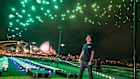 Drone pilot Sam Nuttall from AGB Creative rehearses in Sydney before the Illuminate Festival in Adelaide in July.