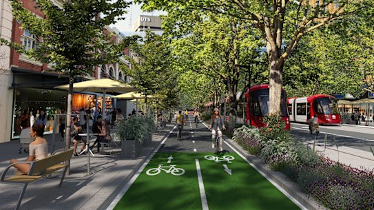 The City of Sydney council has identified the possible extension of the inner-city light rail to Broadway as a priority as it aims to encourage use of active and public transport to help meet its goal of net-zero emissions by 2035. 