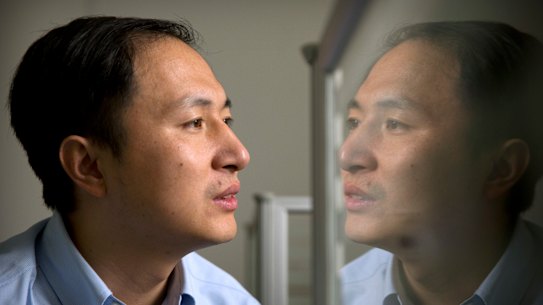 He Jiankui at a laboratory in Shenzhen, China.