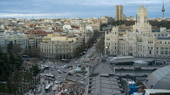 Cibeles square in the center of Madrid, Spain.