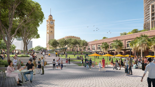 An artist’s impression of the proposed development of the precinct around Central Station.