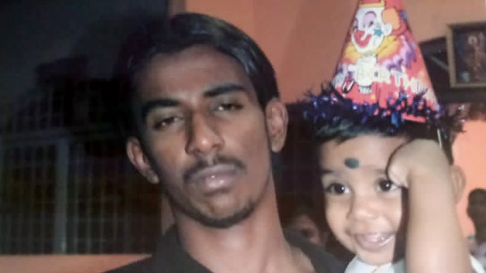 Nagaenthran Dharmalingam pictured with his nephew.