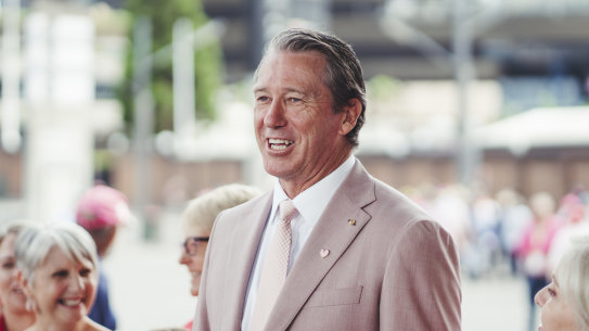 Glenn McGrath speaking before this year’s pink test.