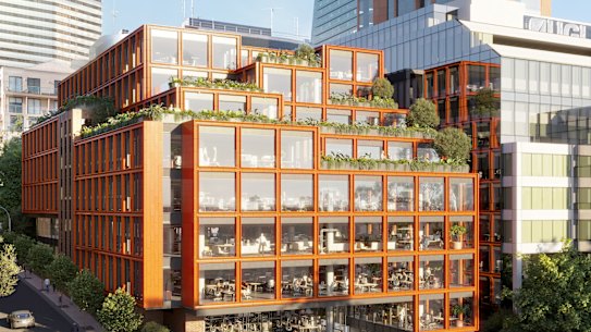 Renders of the Lendlease and Keppel REIT proposed tower at 2-4 Blue Street and 1-5 William Street in North Sydney