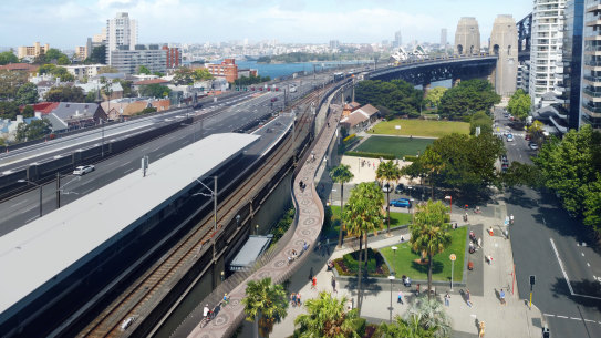 Transport Minister Jo Haylen previously said the Indigenous artwork representing the eels that swim in the harbour would be a “striking symbol of reconciliation from the ground and air”.