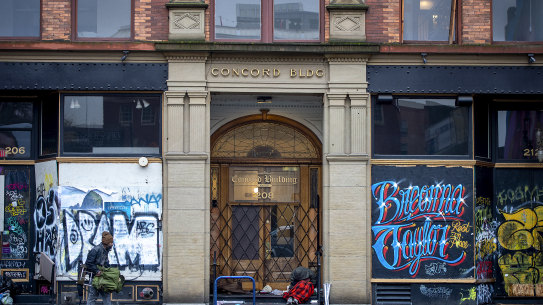 Graffiti in downtown Portland. Wheeler told the summit that decriminalisation had failed in his state of Oregon.