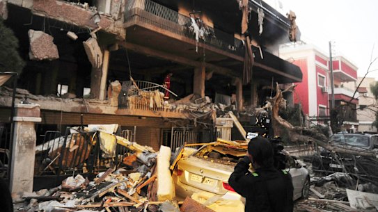 Airstrikes struck a residential building in Damascus earlier this month.