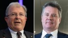 Professor Warwick McKibbin and Deutsche Bank chief economist for Australia Phil O’Donaghoe. 