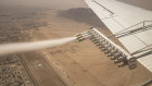 Experimental nanomaterial is released during a demonstration cloud seeding flight over Al Ain, United Arab Emirates.