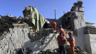 Rescue workers search for survivors in the aftermath of the earthquake in Changsuo Township of Dingri in Xigaze, south-western China’s Tibet Autonomous Region.